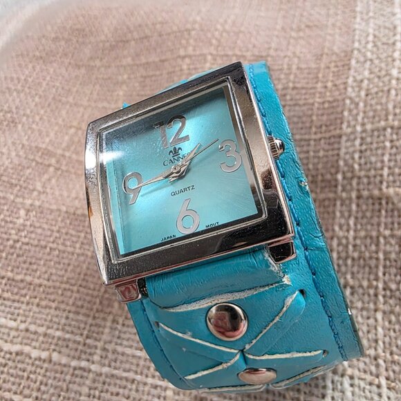 y2k McBling Office Siren Mermaid Coastal Yallternative Coquette Indie Cuff Watch